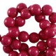 Acryl Perlen rund 6mm Shiny Cherry red